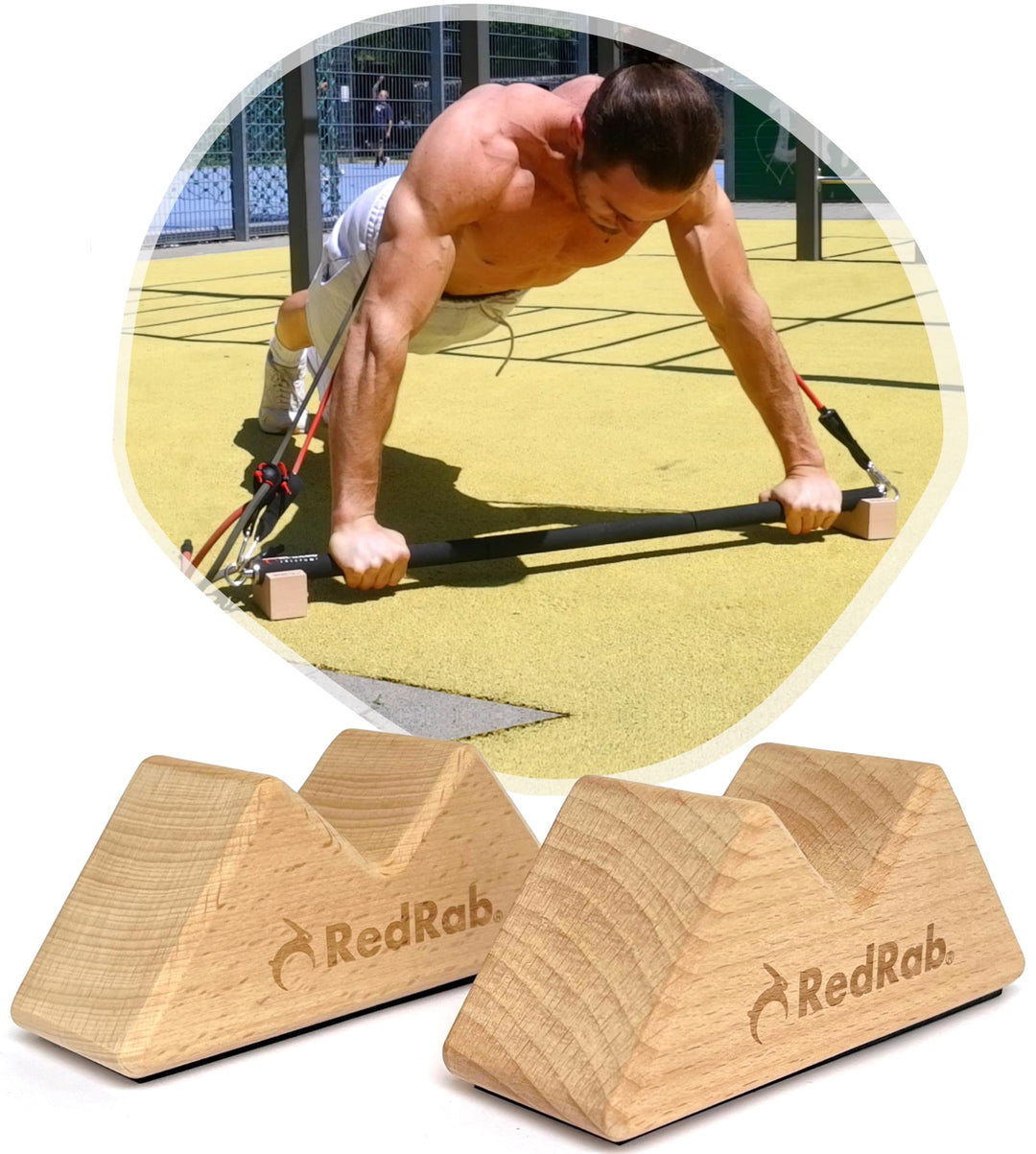 Fitnessbänder Set mit Stange – Fitness Stange für Widerstandsbänder Krafttraining & Pilates Training