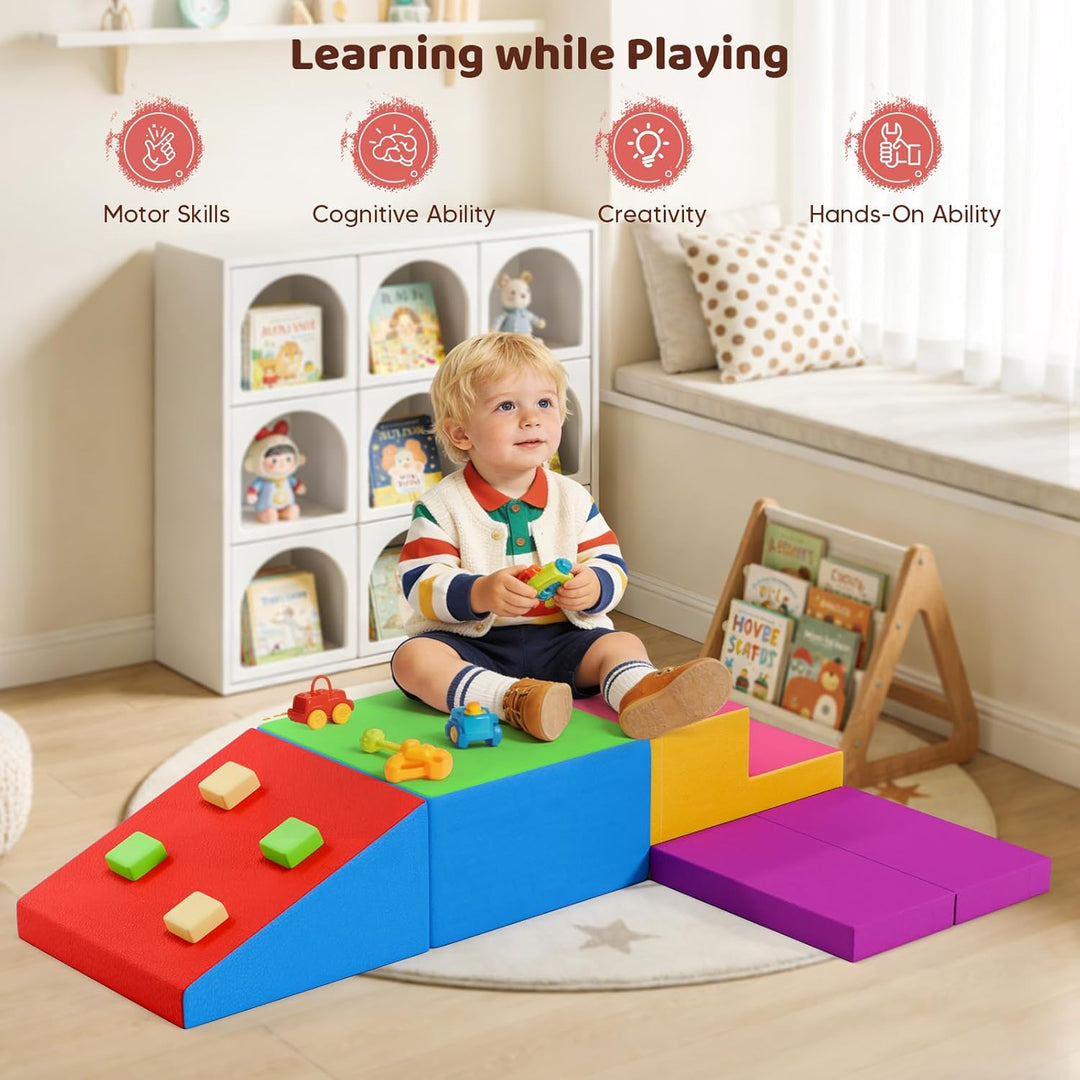Baby-Schaumstoffbausteine, XXL Softplay-Set für Kleinkinder von 1–3 Jahren, Schaumstoff Bausteine fü