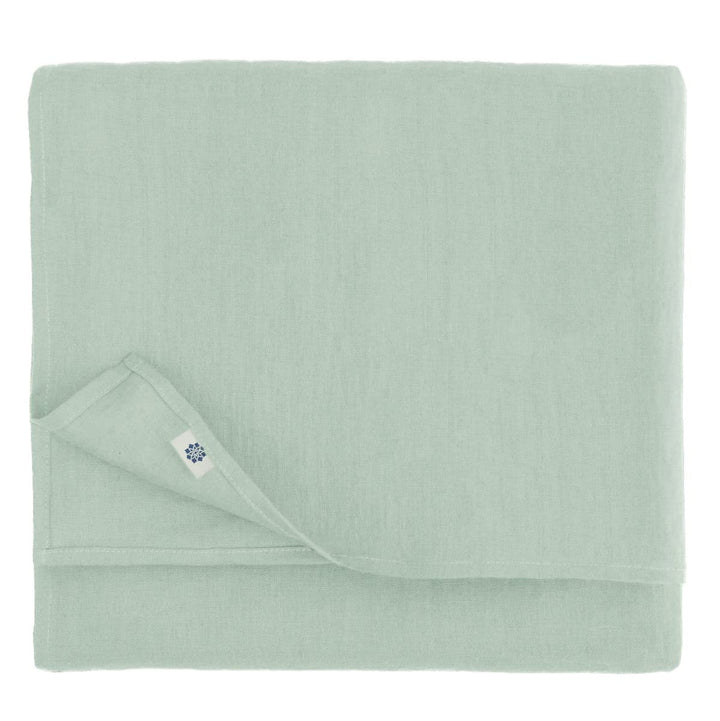 Linen &amp; Cotton Tischdecke Stoff Tischtuch Tischwäsche Hygge 100% Leinen, Hellblau/Blau (140 x 400 cm