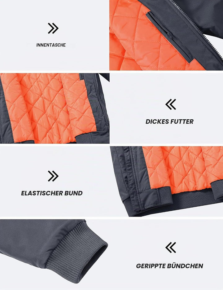 MoFiz Bomberjacke Herren Warm Gefüttert Winterjacke Übergangsjacke US Fliegerjacke Militär Bomber St