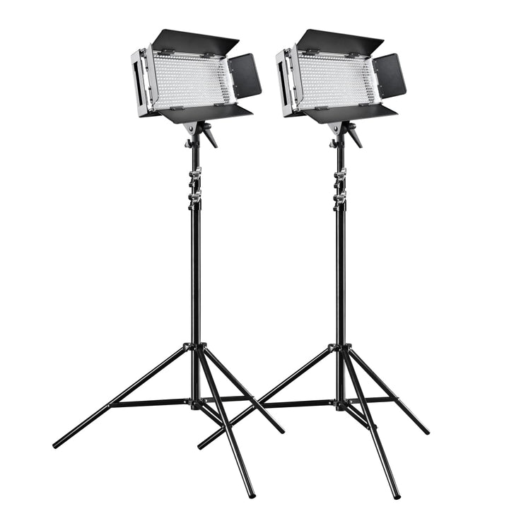 Walimex Pro 500 On Location Lightning Set (2x dimmbare LED-Flächenleuchte, 2x WT-806 Lampenstativen