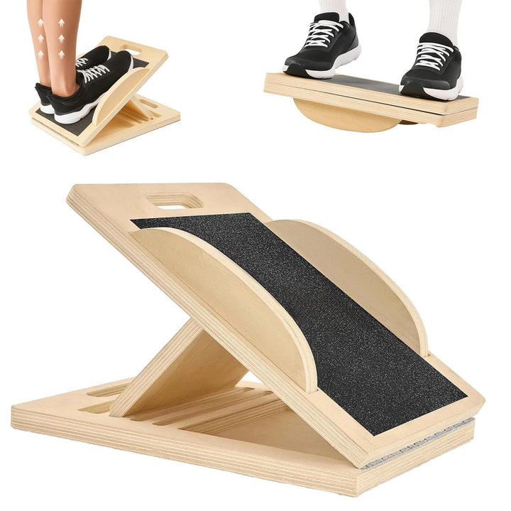 Wadendehner,2-in-1 Holz Balance Board,Tragbares Schrägbrett,Verstellbaren Winkeln,für Wadendehnung K