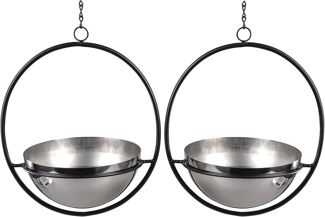 DanDiBo 2er Set Blumenampel Innen Metall Wand Hängepflanzen 53 cm 96087 M mit Topf Silber Pflanzenhä
