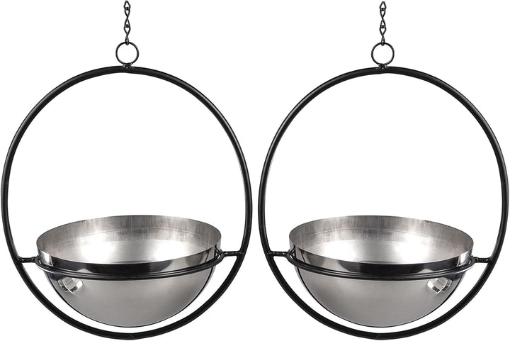 DanDiBo 2er Set Blumenampel Innen Metall Wand Hängepflanzen 53 cm 96087 M mit Topf Silber Pflanzenhä