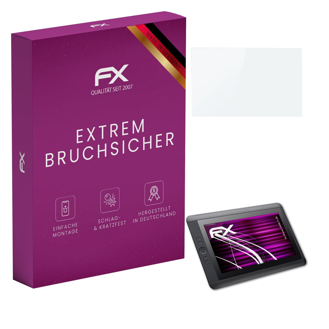 atFoliX Glasfolie kompatibel mit Wacom CINTIQ 13 HD Panzerfolie, 9H Hybrid-Glass FX Schutzpanzer Fol