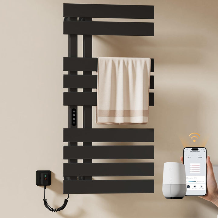 EMKE Handtuchheizkörper Elektrisch 1000 x 500 mm, WiFi Smart Thermostat Elektrischer Badheizkörper H