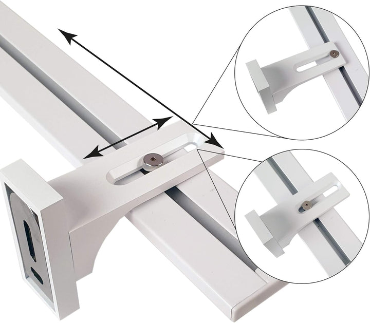 Vorhangschiene "silber" aus Aluminium, alle Längen bis 480cm möglich, Flache Gardinenschiene (7mm),