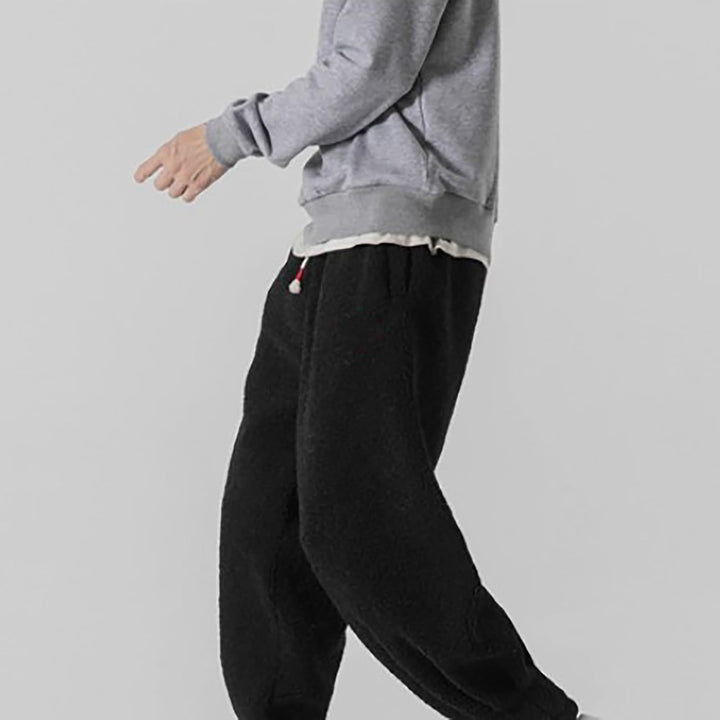 Generisch Teddy Fleece Hose Herren, Plüschhose Herren Sport, Jogginghose Mit Tunnelzug Fleecehose Mi