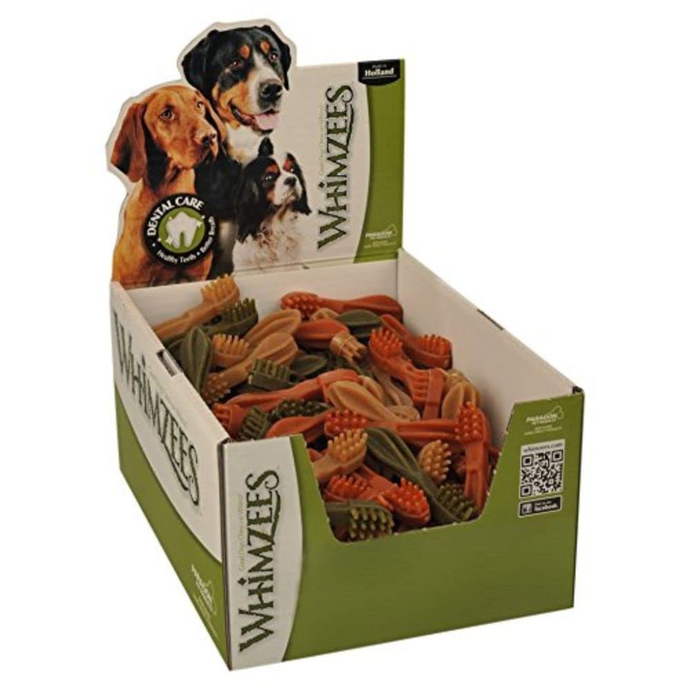 WHIMZEES Natürlicher Dental Hund behandelt Bürsten M Mix 11,4 cm (75U / c), schwarz, mittel, 75