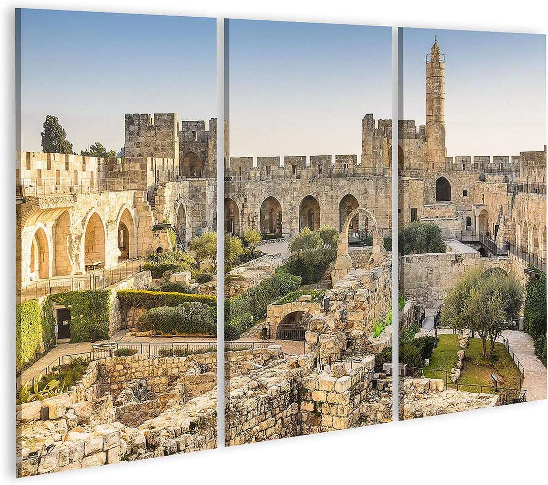 islandburner Bild auf Leinwand Jerusalem Israel Am Davidsturm Bilder Wandbilder Poster Leinwand 130x