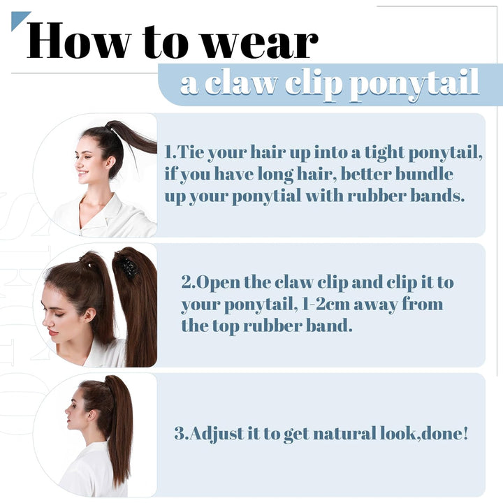 SEGO Ponytail Extension Echthaar Pferdeschwanz Zopf Clip in Haarteil Haarverlängerung 100% Remy Haar