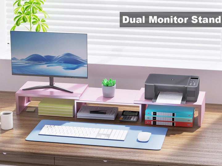 Doppel Monitorständer – – Effiziente Raumnutzung: Schaffen Sie Platz auf dem Schreibtisch, und im un