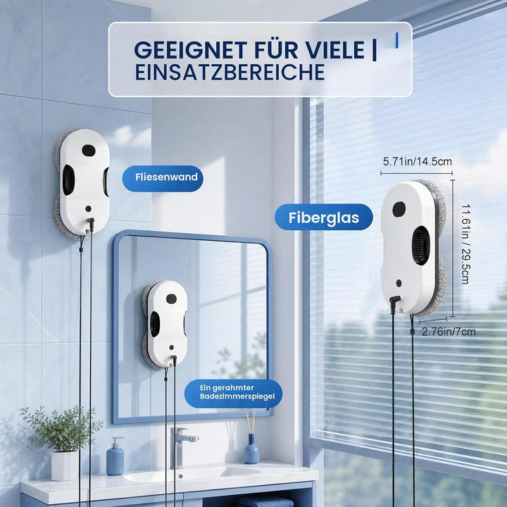 Fensterputzroboter 5600Pa, Automatischer Fensterputzer Doppelspray