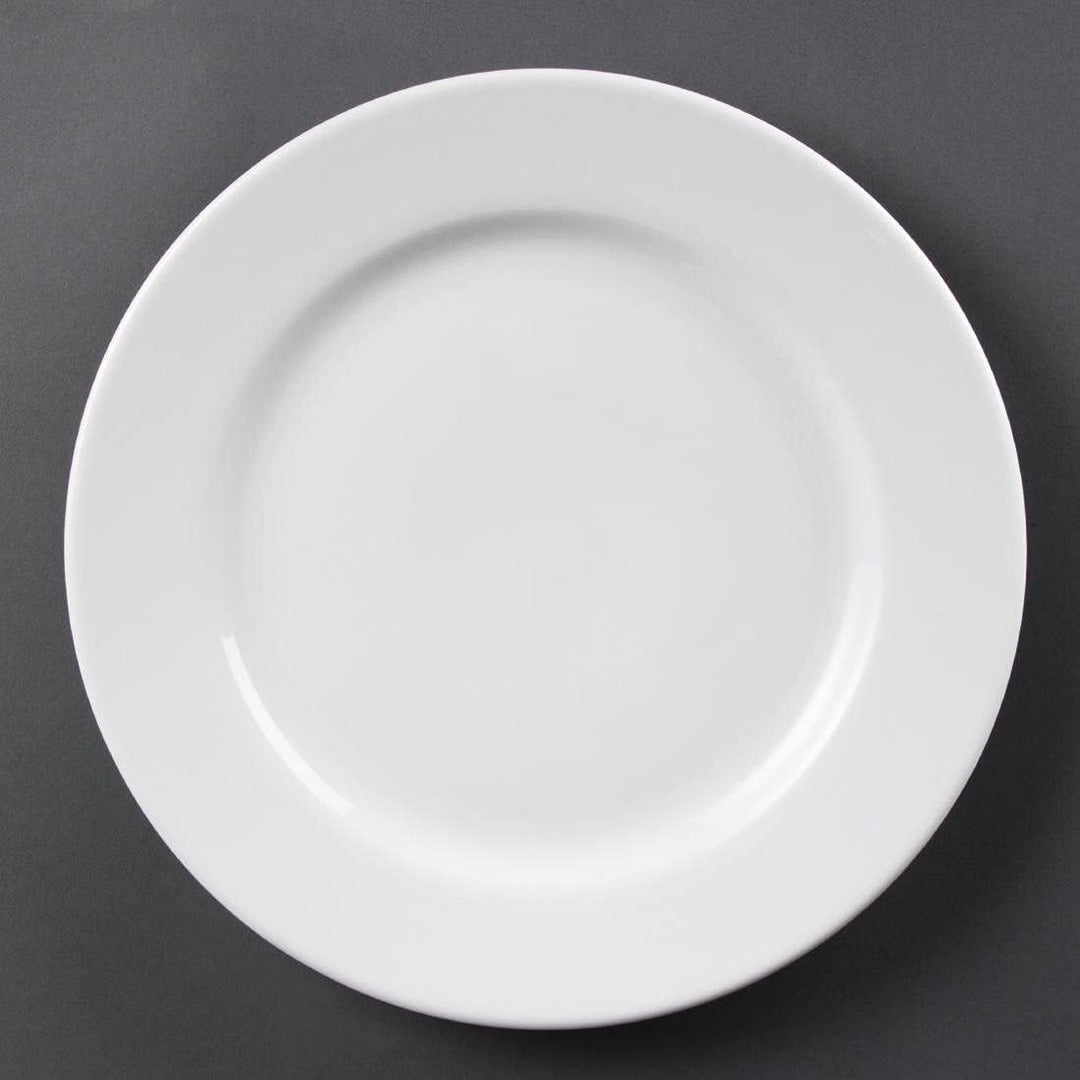 Olympia Whiteware Service-Teller mit breitem Rand, 310 mm, Porzellan, innovativ, 6 Stück 310(Ø)mm/ 1