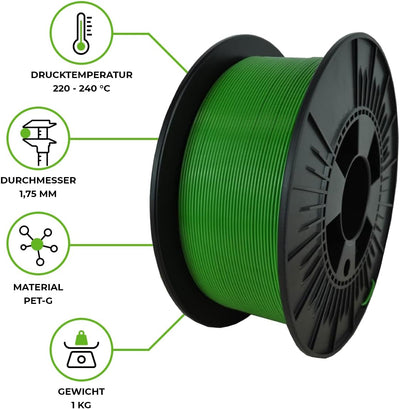 NEBULA PETG Filament 1.75 mm (± 0,05 mm), 3D drucker filament 1 kg spule, 3D printer PETG-Filamente