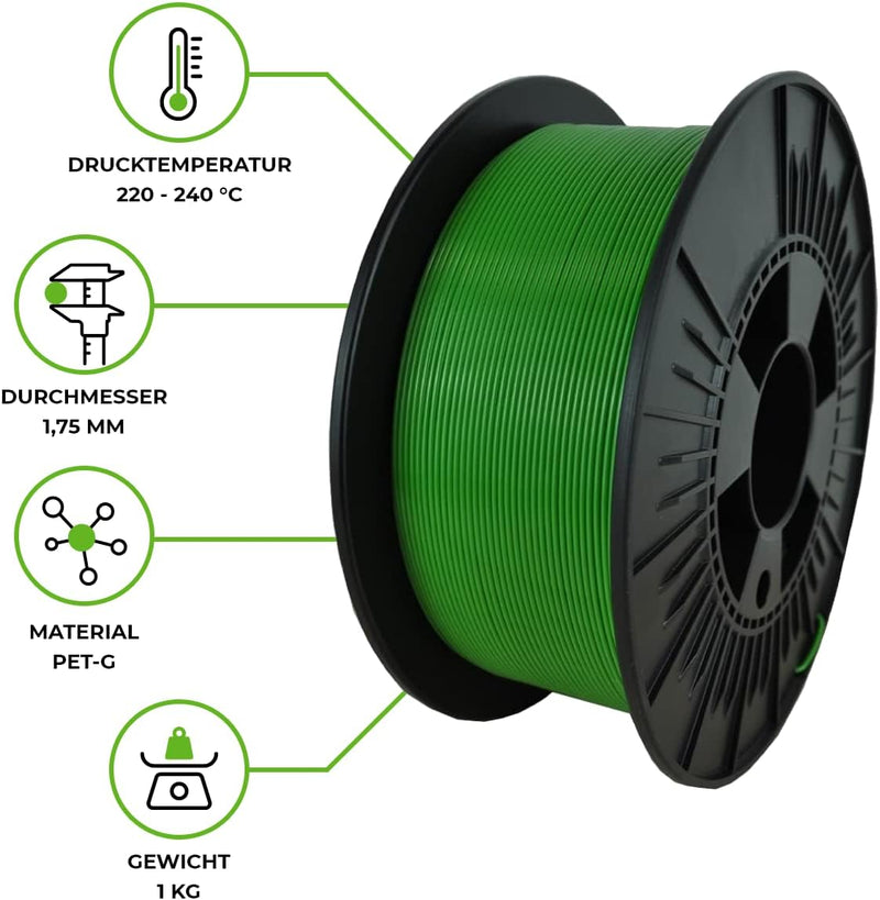 NEBULA PETG Filament 1.75 mm (± 0,05 mm), 3D drucker filament 1 kg spule, 3D printer PETG-Filamente