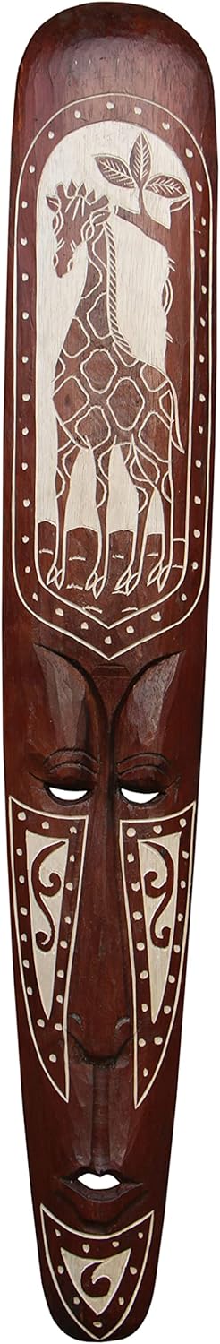 Unbekannt Schöne 100 cm Wand Maske Maori Tribal Giraffe Holz Afrika Maske91
