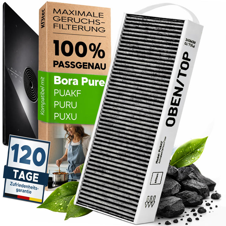 KF3TEC® Aktivkohlefilter (1 Filter) für Bora Pure PUAKF, für Ihr Umluftkochfeld PURU oder