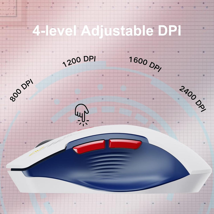 Uineer kabellose Maus, [Verbessert] Mit visueller Batterieanzeige, 2.4G USB Ergonomische Maus kabell