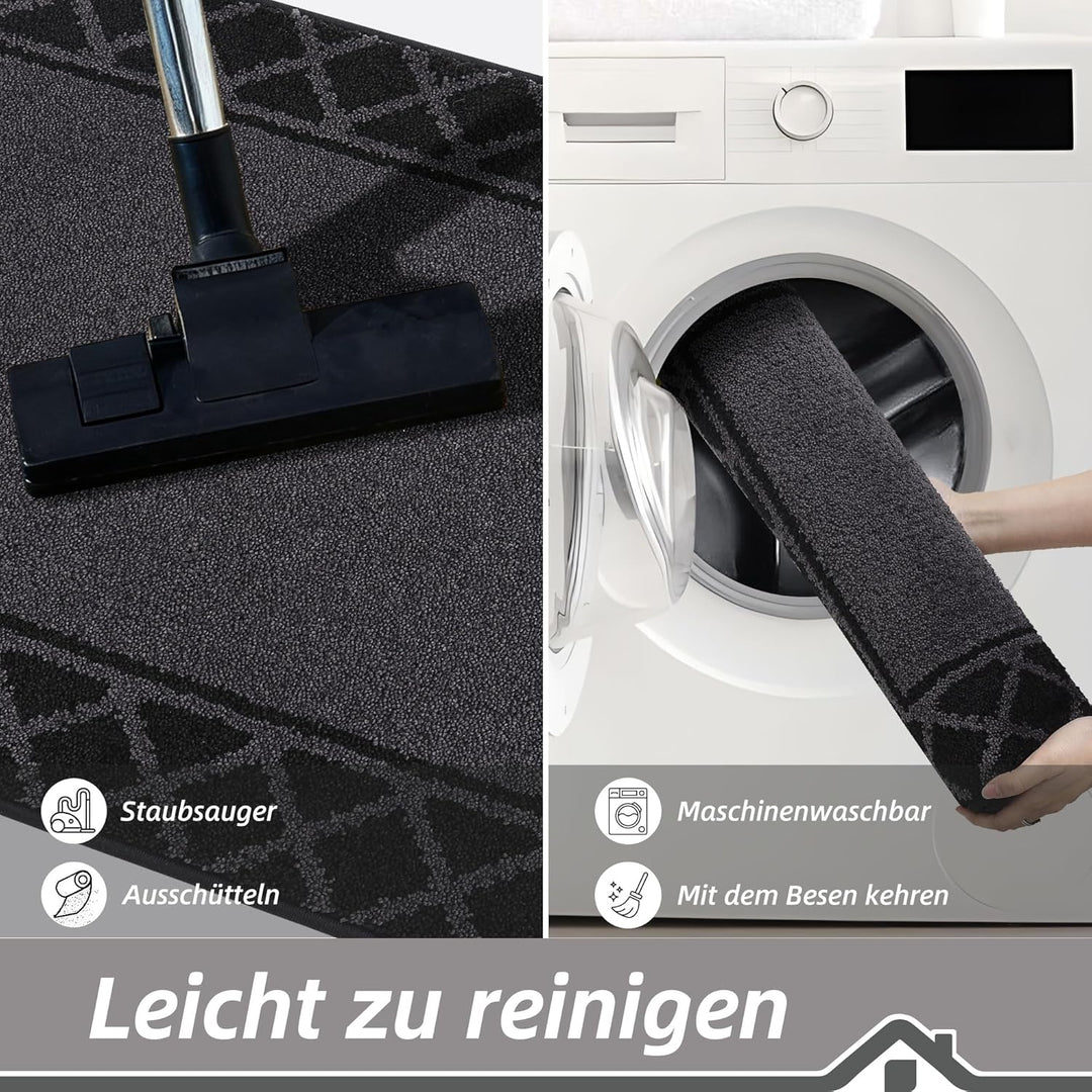 BEQHAUSE Fussabtreter Innen, 50 * 80 cm Fussmatte, Schmutzfangmatte Waschbar, TPR rutschfest Fussabt