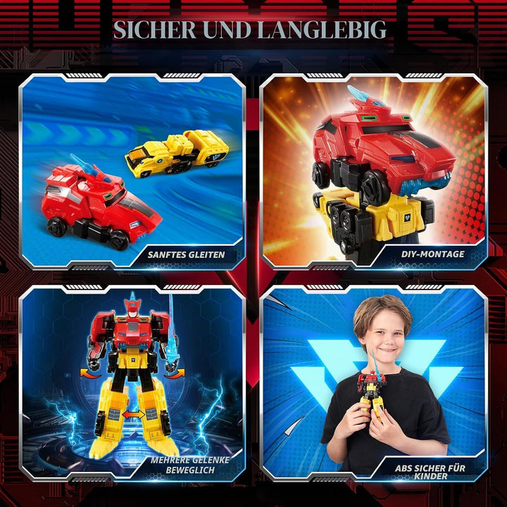 2 in 1 Transforming Roboter Raptor Tron, 7,48 Zoll, für Kinder, Chariot und Transforming Spielzeug f