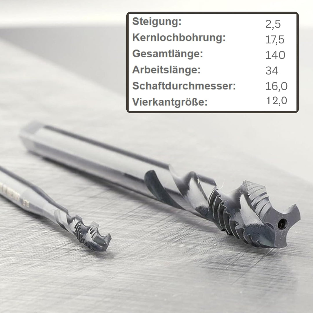 GSR Profi Maschinengewindebohrer | Gewindebohrer M2-M22 | HSSE-VAP | Form B für Durchgangslöcher | F