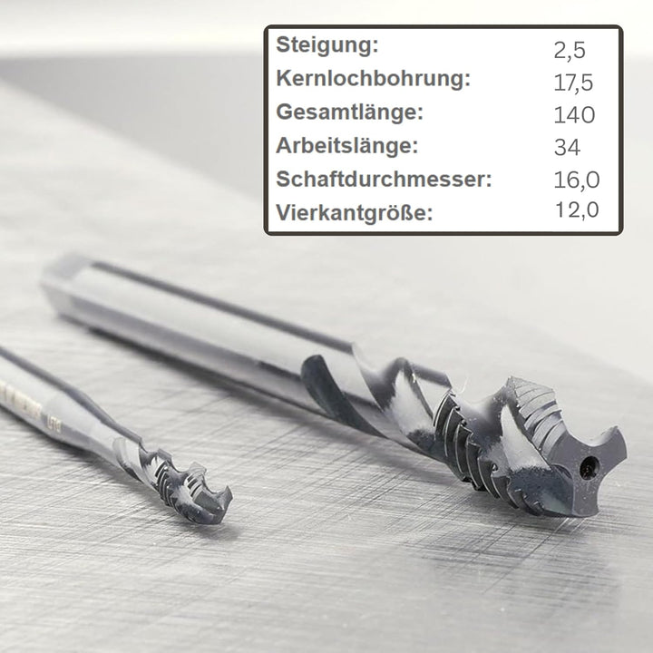 GSR Profi Maschinengewindebohrer | Gewindebohrer M2-M22 | HSSE-VAP | Form B für Durchgangslöcher | F