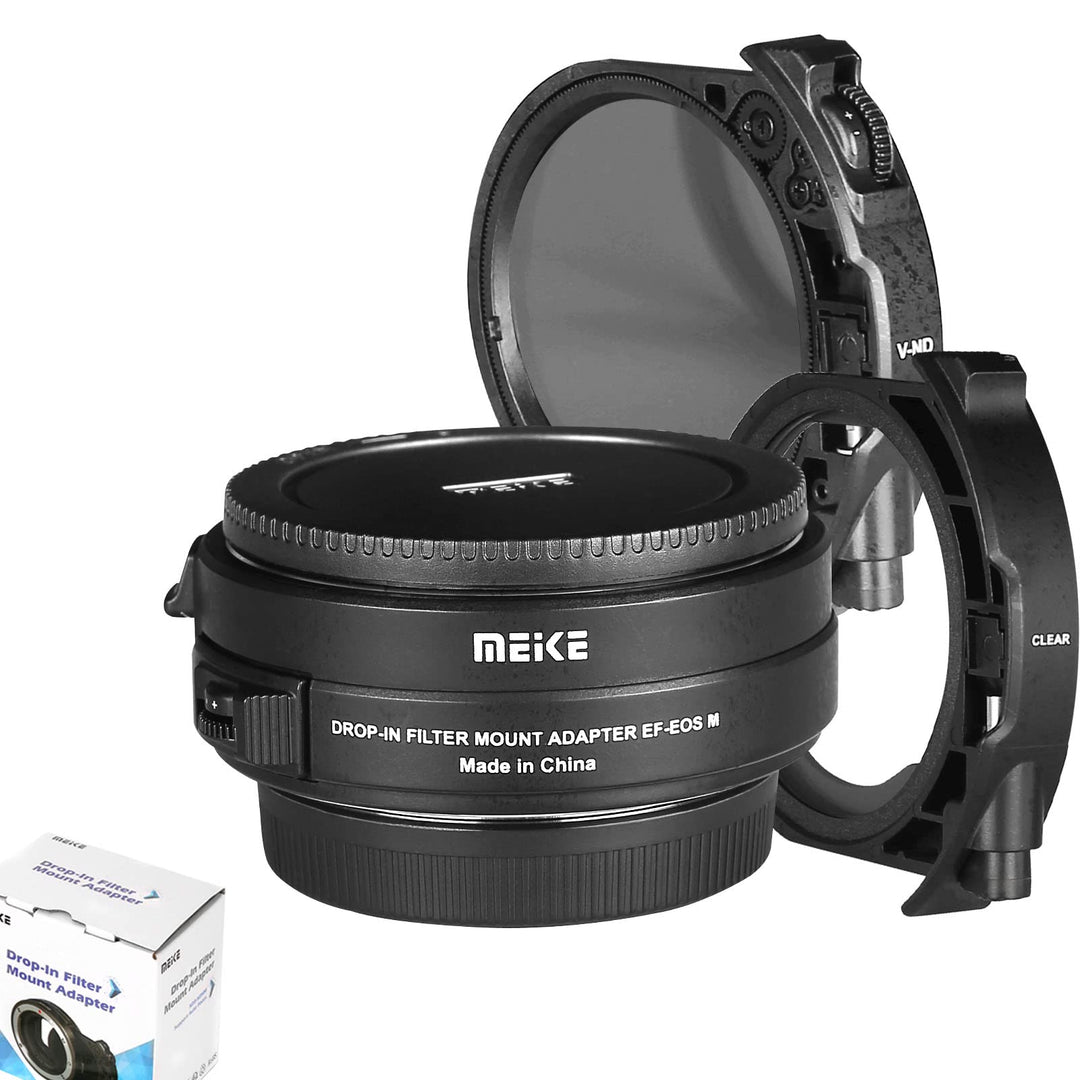 Meike MK-EFTM-C Metal Auto-Focus Mount Lens Adapter with Drop-in Filters Variable ND and UV Filters
