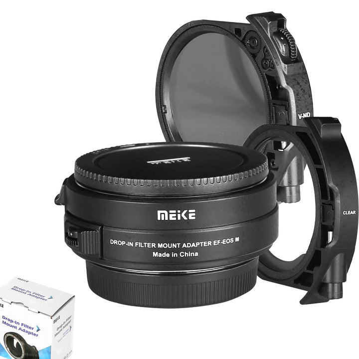 Meike MK-EFTM-C Metal Auto-Focus Mount Lens Adapter with Drop-in Filters Variable ND and UV Filters