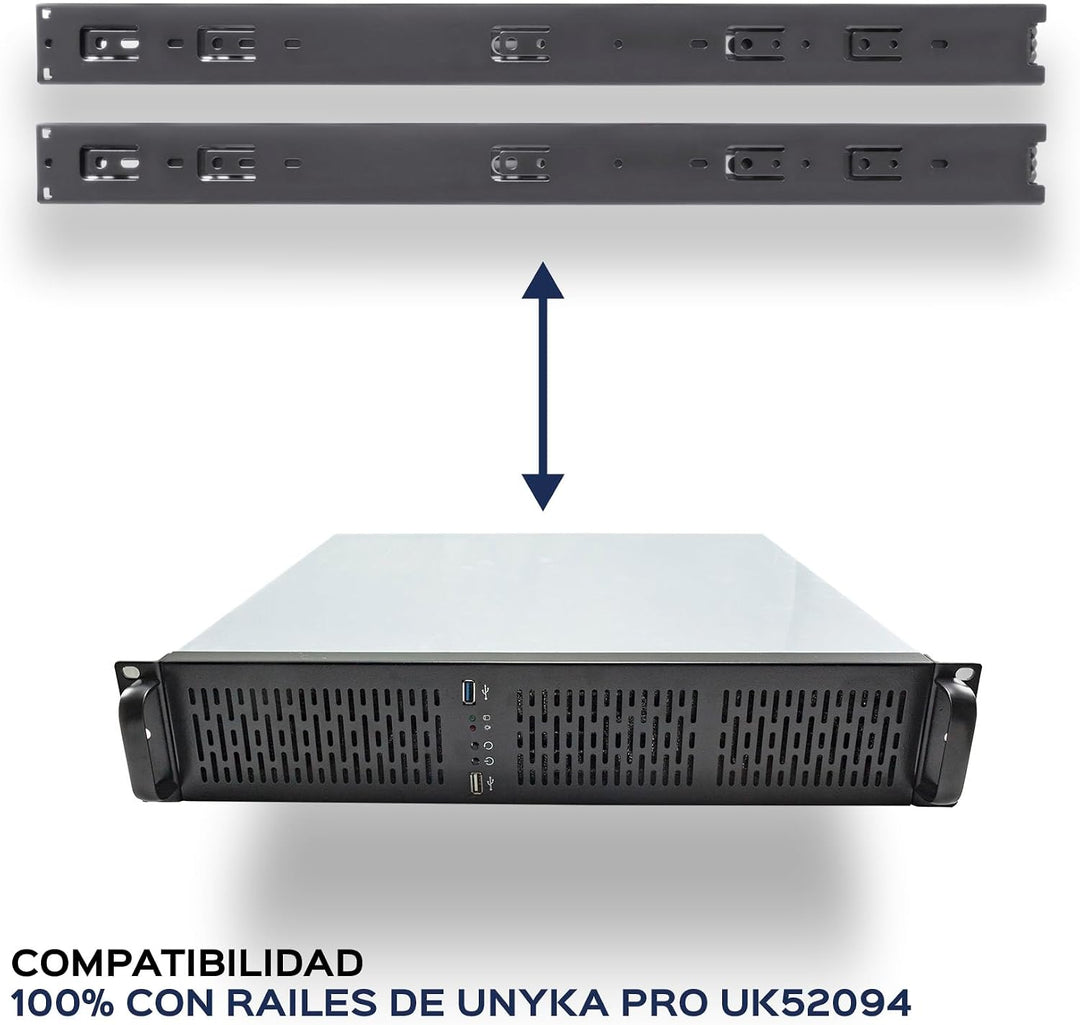 'UNYKAch 2128 19 2U Rack Gehäuse schwarz, Silber Computer-Gehäuse-Gehäuse (Ablage, Server, SGCC, Mic