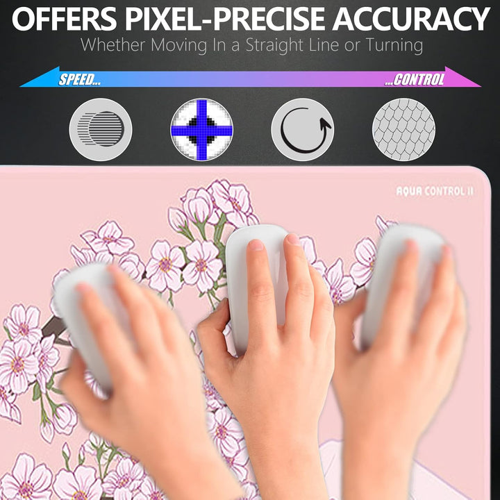 X-Raypad Aqua Control 2 AC2 Sakura Gaming-Mauspad, Ultra-Hochpräzisions-Mauspad mit Perfekter Geschw
