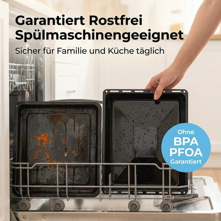 ICQN 445 x 375 x 35 mm Gitter Backblech Set | Passend für Whirlpool Ignis Bauknecht | Emailliert | F
