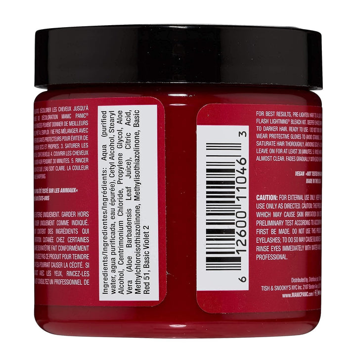 Manic Panic Cleo Rose Semi-permanente Haarfarbe, 113,4 ml, Rot Rot 118 ml (3er Pack), Rot 118 ml (3e