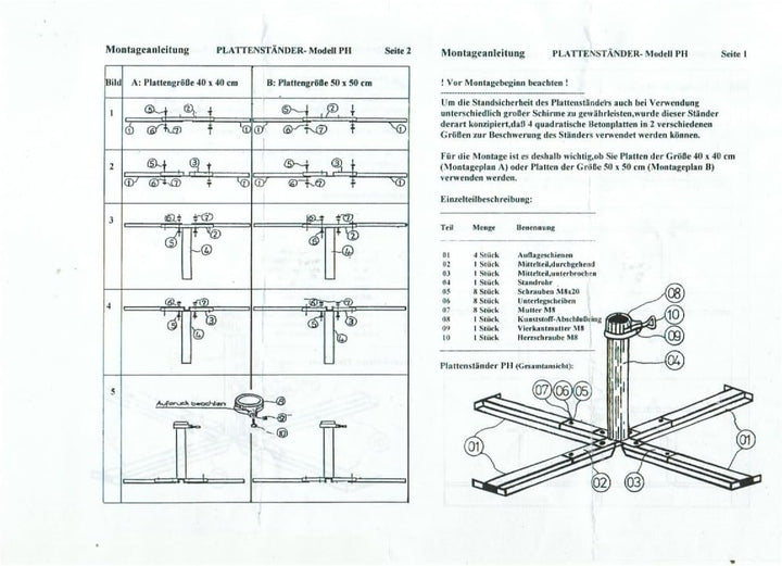 STABIELO Schirmständer - aus 4 mm Ø DEUTSCHEM Stahl - FÜR SCHIRMSTÖCKE BIS 60 mm Ø - zum Einlegen vo