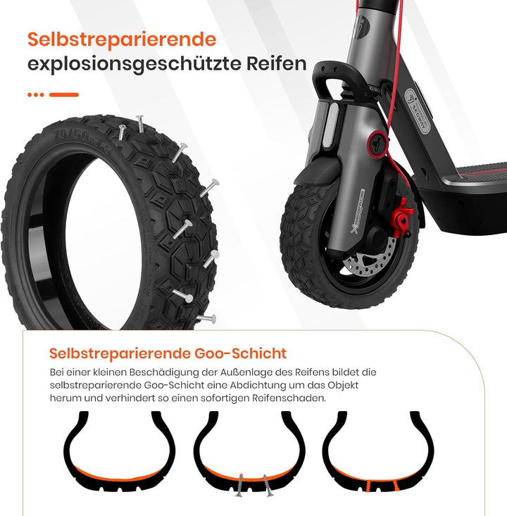 70/60-7.5 Selbstreparierende Tubeless Offroad Reifen für Segway Ninebot G3/ZT3/ZT3 Pro Roller