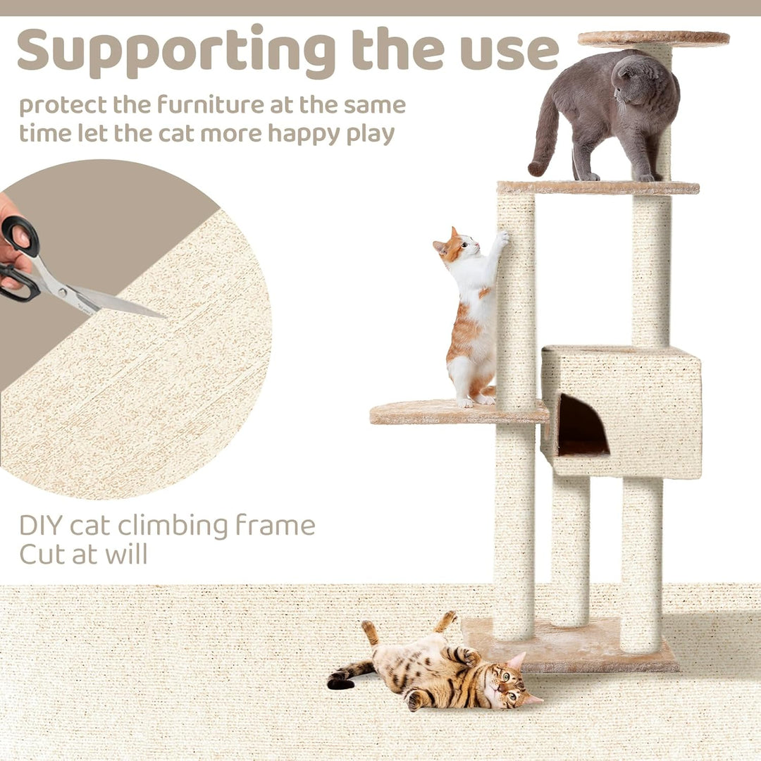 Selbstklebend Kratzteppich Katze Wand, dellyy Kratzteppich Kratzmatte Wand Kratzmatte für Katzen, Kr