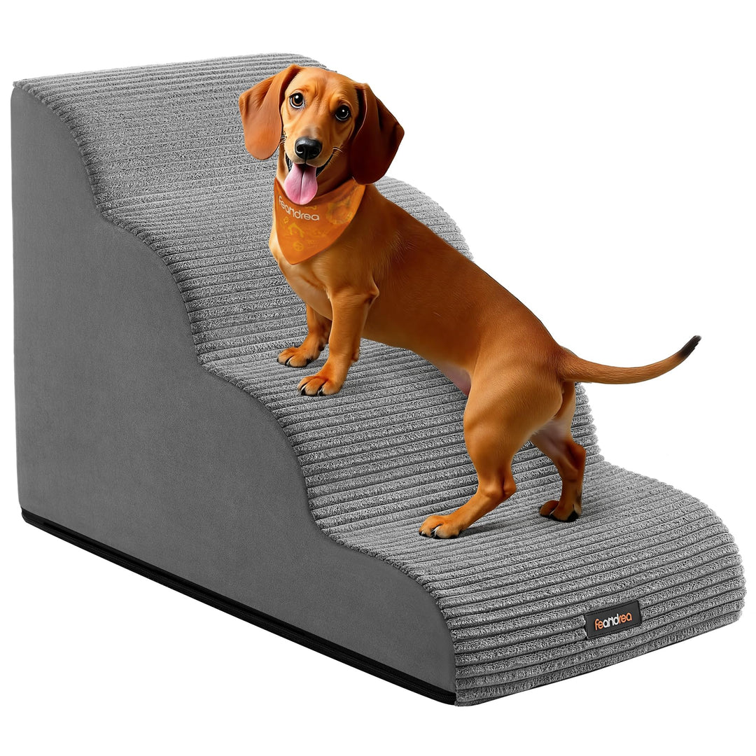 Feandrea Hundetreppe, 4 Stufen, Haustiertreppe, für kleine Hunde, Bett –  techstudio.ch