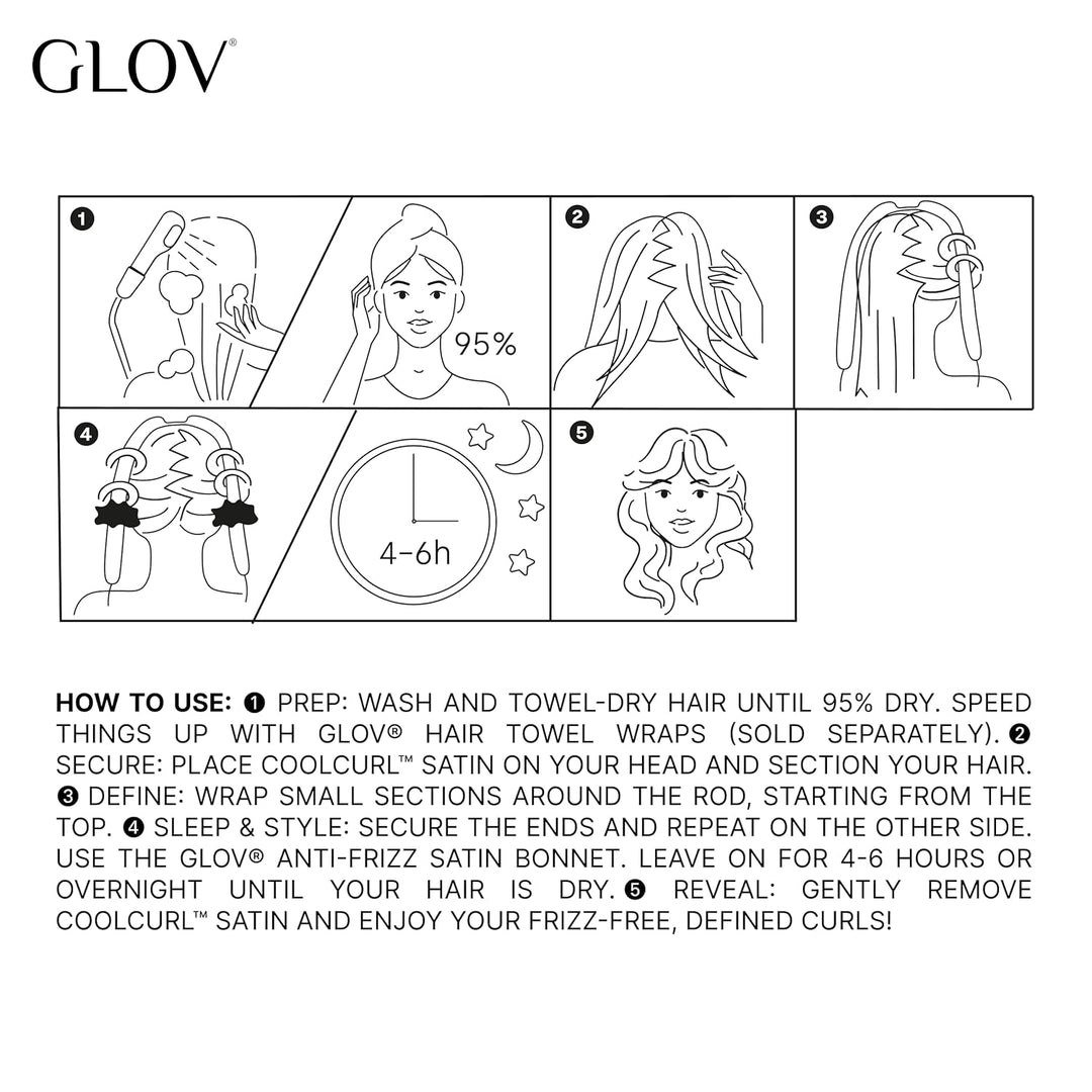 Glov Coolcurl Satin Lockenstab-hitzefrei Elegante Handhabung Frizzschutz Gesunde Haare Traumlocken F