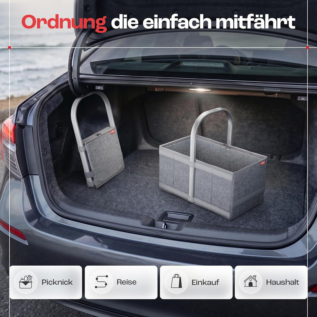 achilles Einkaufskorb - praktischer Tragekorb zum Einkaufen - klappbare Einkaufsbox mit Alu-Griff -