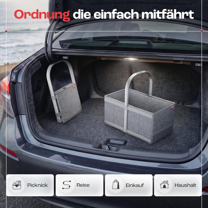 achilles Einkaufskorb - praktischer Tragekorb zum Einkaufen - klappbare Einkaufsbox mit Alu-Griff -