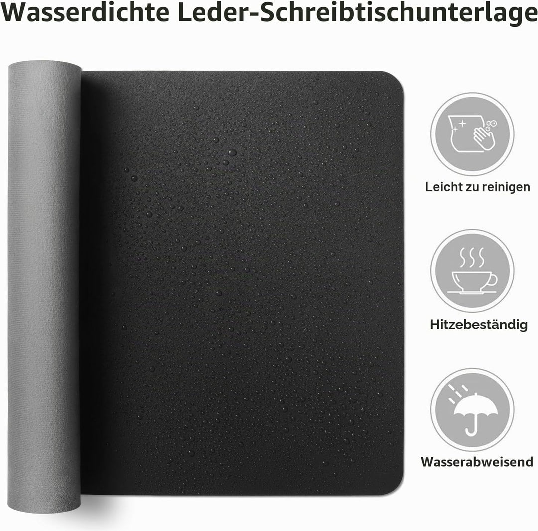 Aothia Schreibtischunterlage,PU-Leder-Schreibtischmatte,Mauspad,rutschfester Schreibtischschutz,wass