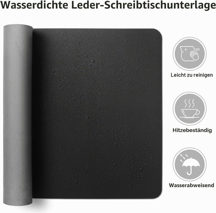 Aothia Schreibtischunterlage,PU-Leder-Schreibtischmatte,Mauspad,rutschfester Schreibtischschutz,wass