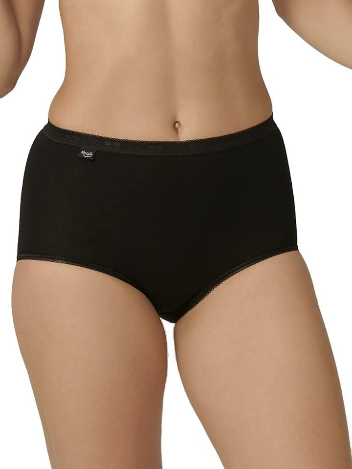 Sloggi Damen sloggi Basic+ Maxi 3P Taillenslip 40 Schwarz, 40 Schwarz