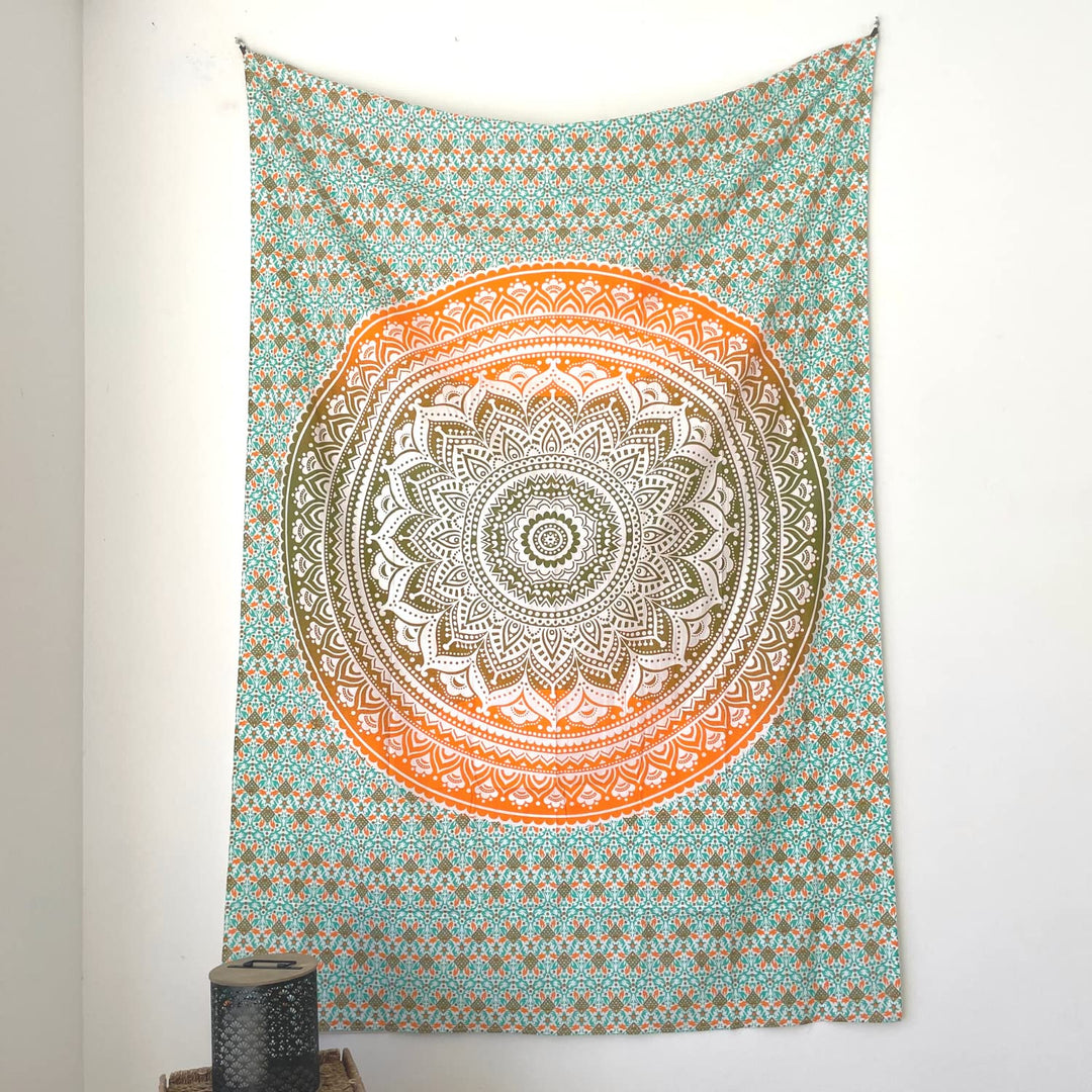 MOMOMUS Pareo oder Strandtuch Gross, 100x200, XL - Mit Mandala-Motiv - Stranddecke Sandfrei Sanddurc