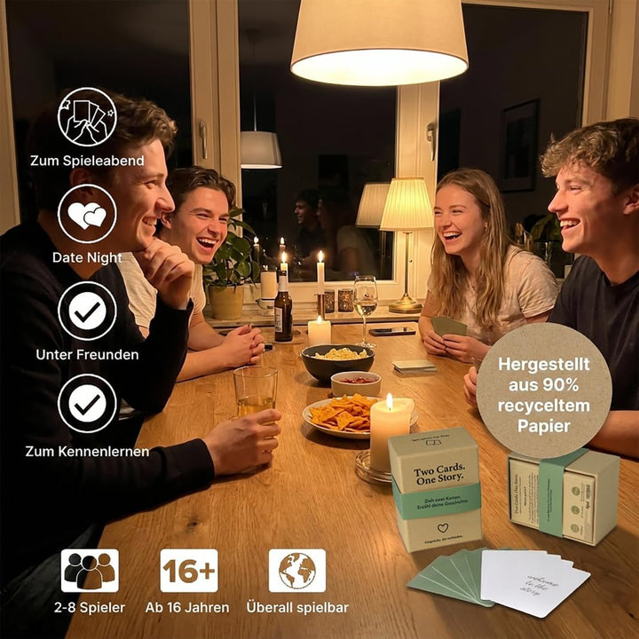 Two Cards One Story – Kartenspiel für Erwachsene mit mehr als 3.600 einzigartigen Fragen | 2 Karten