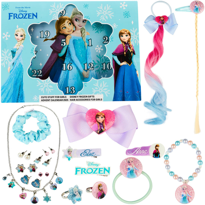Get Trend Disney Frozen Adventskalender 2025 Mädchen, mit Haarschmuck & Schmuck, Weihnachts Countdow