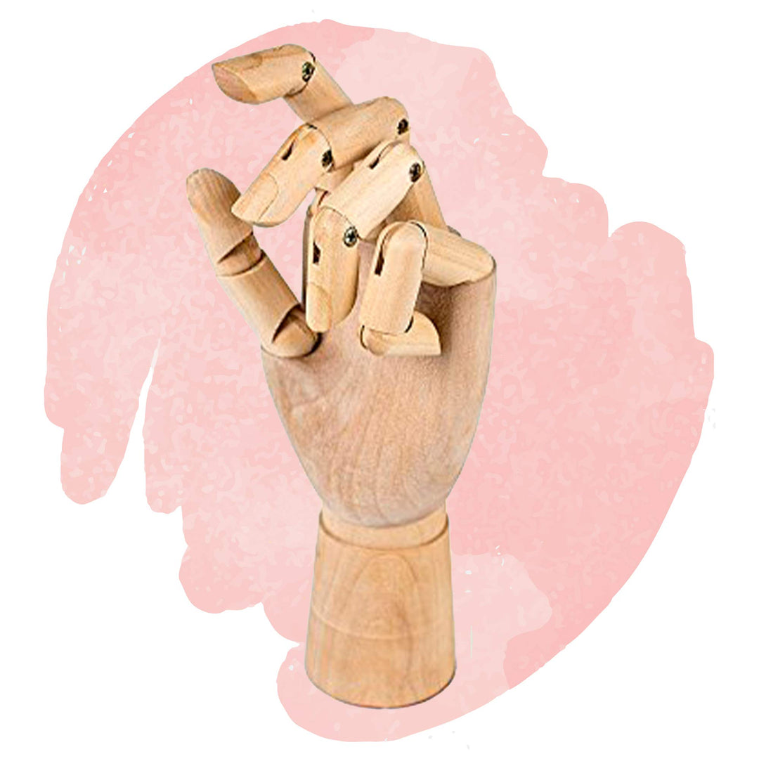 Holzhand - Modellhand Aus Holz 25cm - Gliederpuppe Beweglich