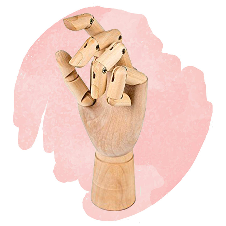 Holzhand - Modellhand Aus Holz 25cm - Gliederpuppe Beweglich