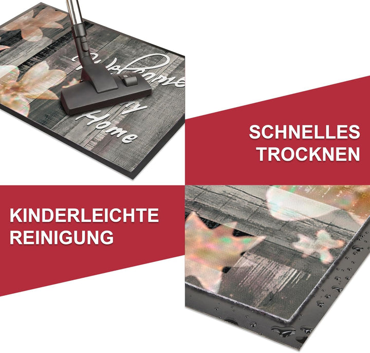Hochwertige Fussmatte 60x80 cm (Large) – Schmutzfangmatte für Innen & Aussen, rutschfest mit hoher S
