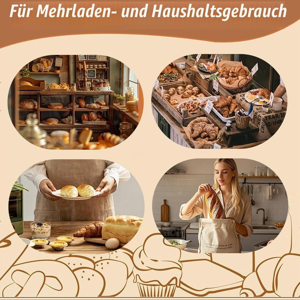 Sauerteig Starter Set, Oval GärkörbchenSet, Brotbacken Startver Set, Gärkorb Brot mit Brotbackzubehö
